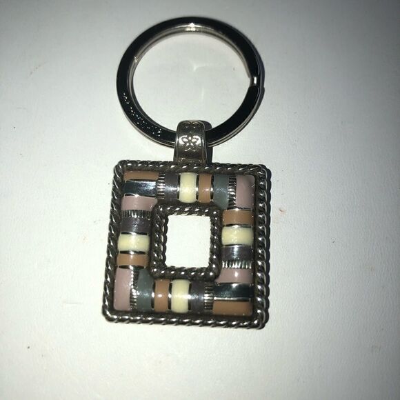Brighton Square Cabana Enamel Stripes Key Fob - Picture 1 of 1